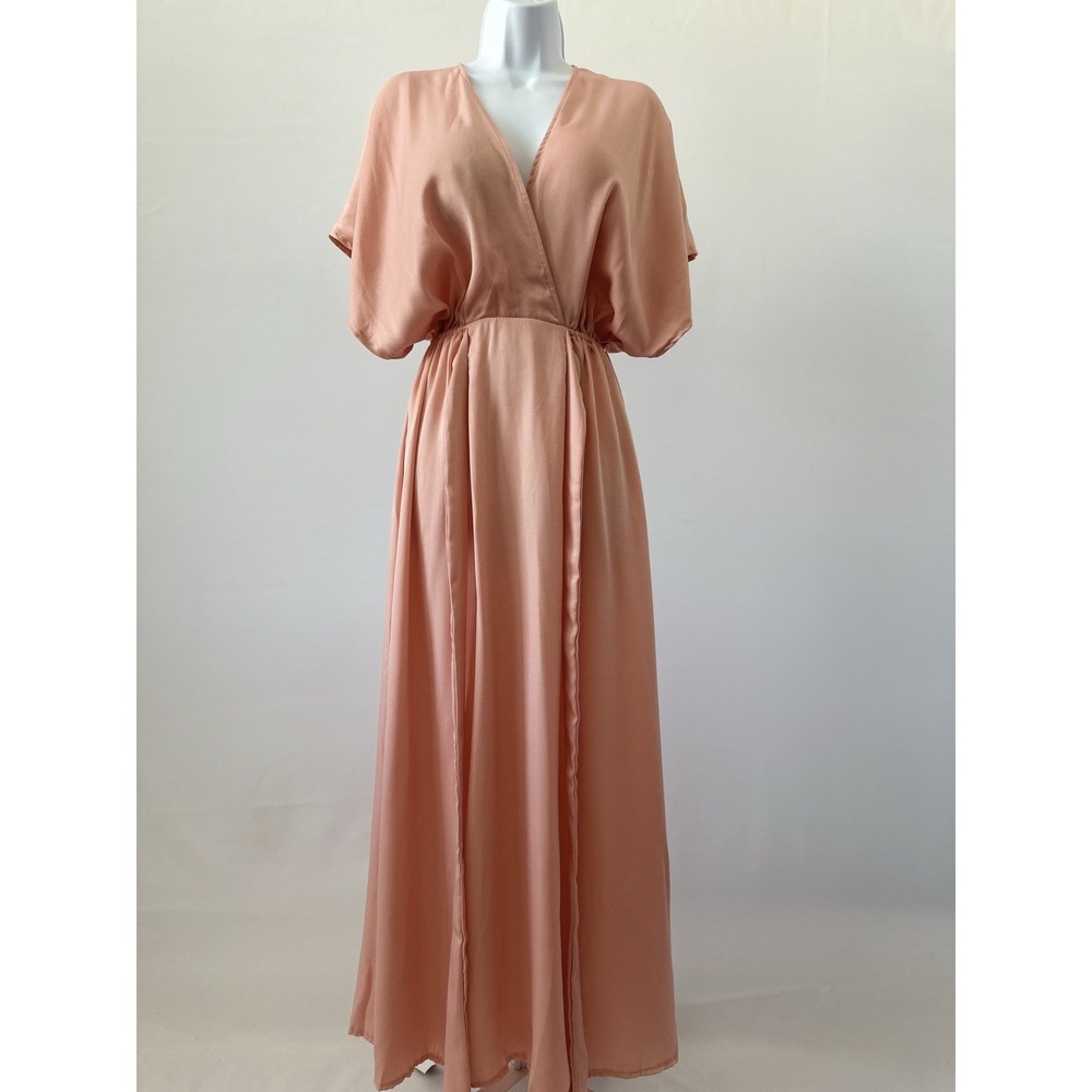 NWT Flounce London Pink Kimono Sleeve Maxi Dress, Sz:  US 8 Tall (b32)